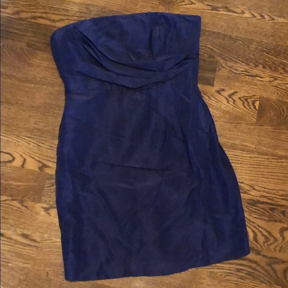 JCrew navy silk dress